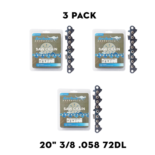 Archer Chain Loop 3 Pack – 3/8", .058", 72DL, Semi Chisel